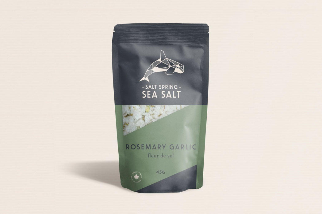 Fleur De Sel, Rosemary Garlic Salt Spring Sea Salt - South China Seas Trading Co.